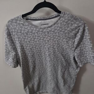 Express Geometric Gray Women's Tee